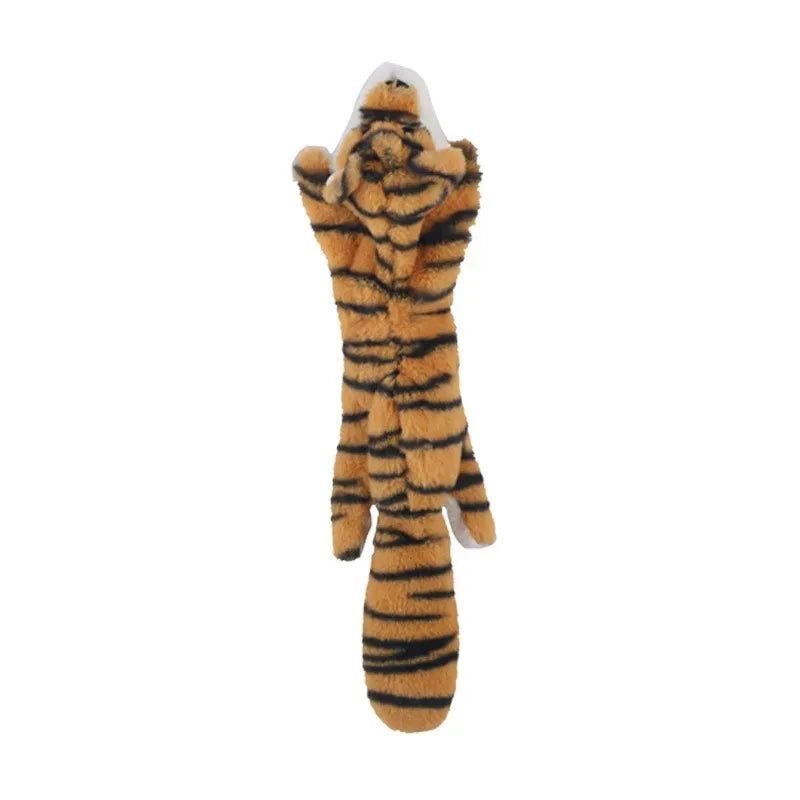 Divertido juguete de imitación de animal sin relleno para perros con chirriadores, duradero, de peluche sin relleno, con sonido chirriante, para masticar y arrugar.