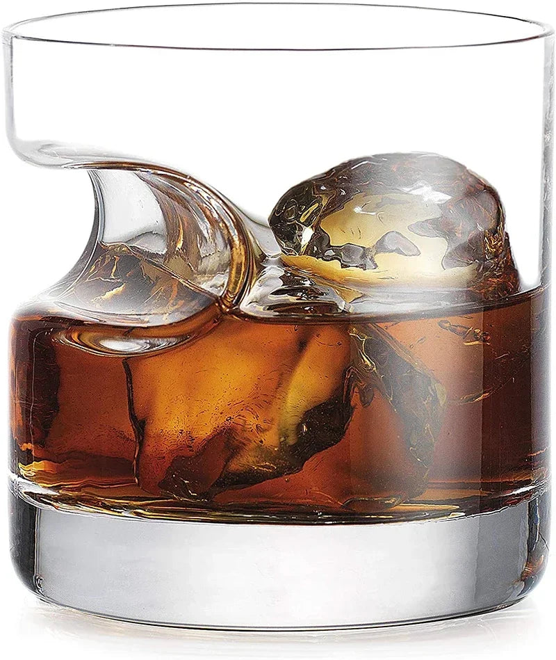 1 vaso de whisky de lujo creativo para el hogar - Vaso de whisky antiguo con reposapuros dentado de 12,85 oz