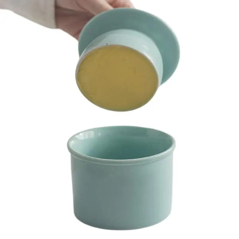 Mantequera de porcelana moderna, redonda, de cerámica, estilo campana, mantequera con tapa, mantequera de cerámica estilo campana