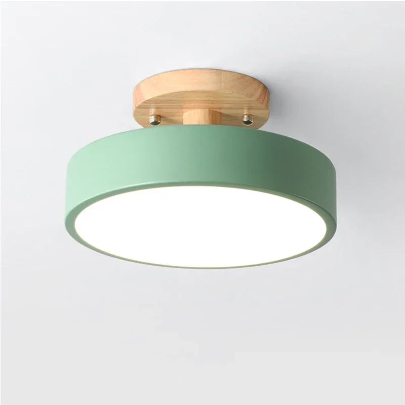 Lámparas de techo nórdicas para entrada, pasillo, balcón, madera, redondas, para guardarropa, comedor, estudio, dormitorio, baño, iluminación industrial.