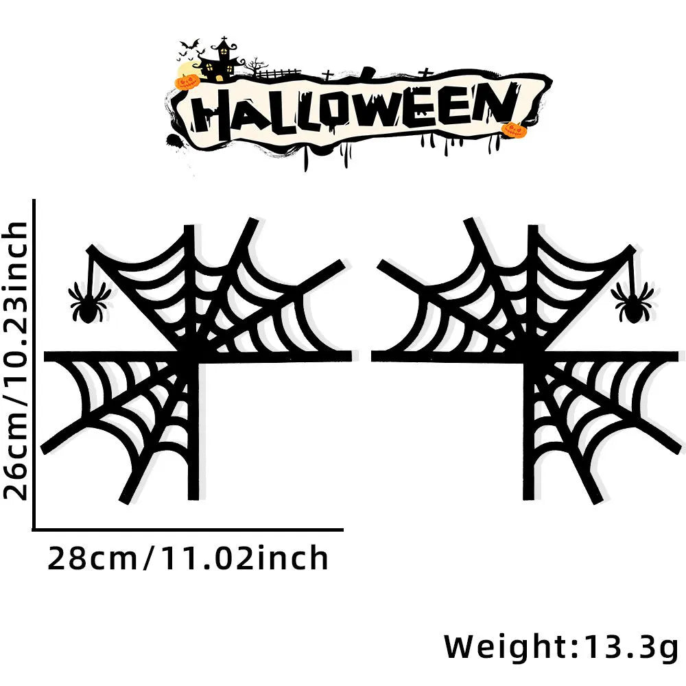 Decoración de Halloween para marcos de puertas, murciélagos, calabazas, telarañas, letrero para esquinas de puertas y ventanas, decoración de Halloween para el hogar, pegatinas para esquinas 2024