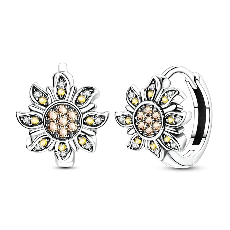 Pendientes de plata de ley 925 con diseño de mariposa, abeja, mariquita y flor de arcoíris para mujer, joyería de moda para fiestas de cumpleaños, regalos