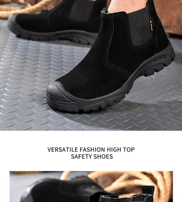 Anti Smashing And Anti Piercing Suede Safety Shoes Men's Steel Toe Cap Protection Work Shoes Fashion Scarpe Antinfortunistiche