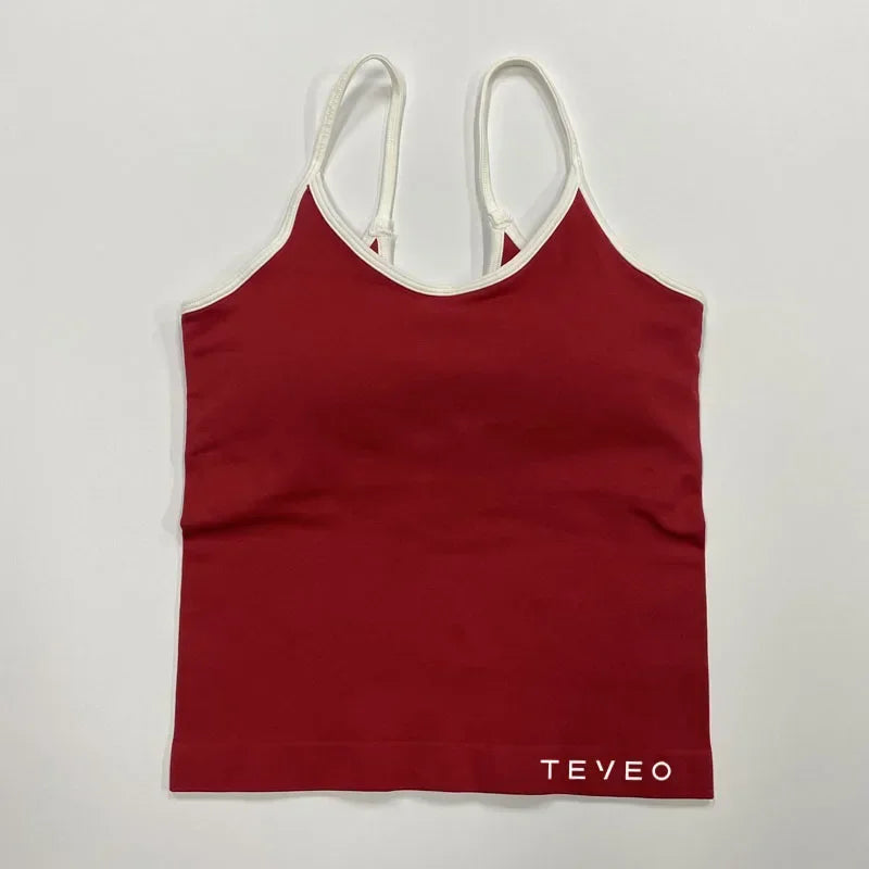 TEVEO - Pantalones cortos deportivos de yoga para mujer, pantalones deportivos elásticos para fitness y ciclismo, conjunto de sujetador de yoga corto Ignite Sculpt Scrunch, leggings