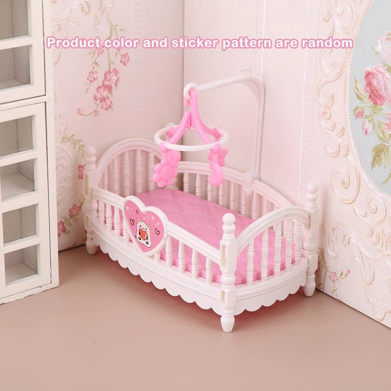 1:12 Casa de muñecas en miniatura Habitación de bebé Cuna Cama Muebles Modelo Decoración Juguete Casa de muñecas Accesorios