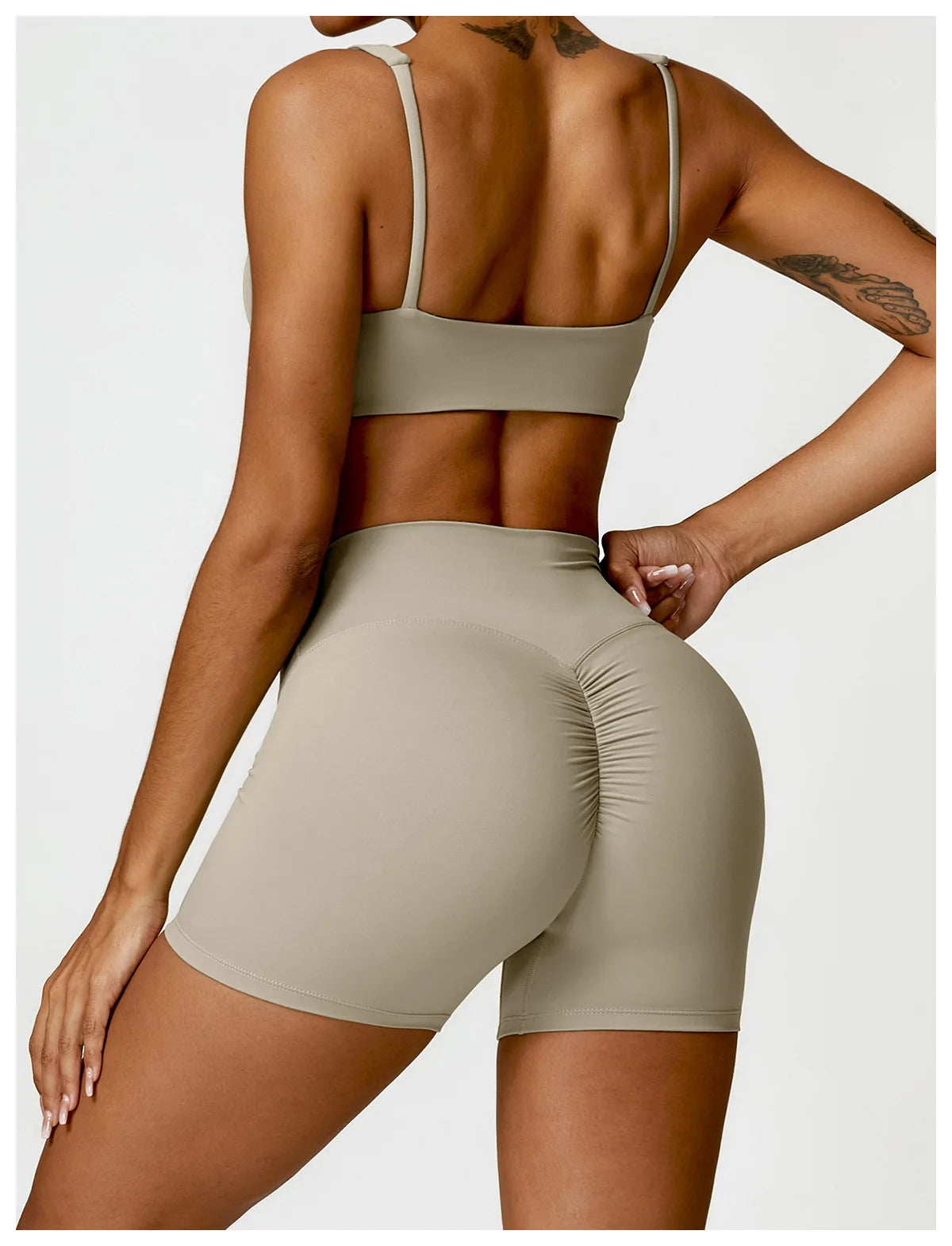 Conjunto de chándal de yoga para mujer, 2 piezas, ropa deportiva para entrenamiento, ropa deportiva, leggings de gimnasio, sujetador de fitness, top corto, trajes deportivos de manga larga