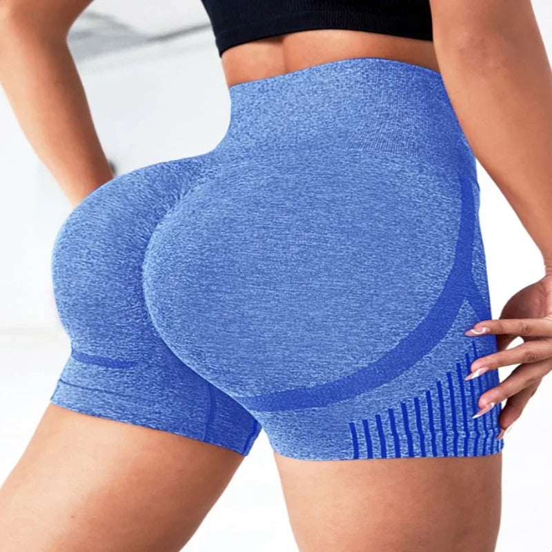 Leggings de yoga de Europa y Estados Unidos, sin costuras, elásticos, de cintura alta, de secado rápido, para deportes de ocio y yoga, pantalones cortos para mujer
