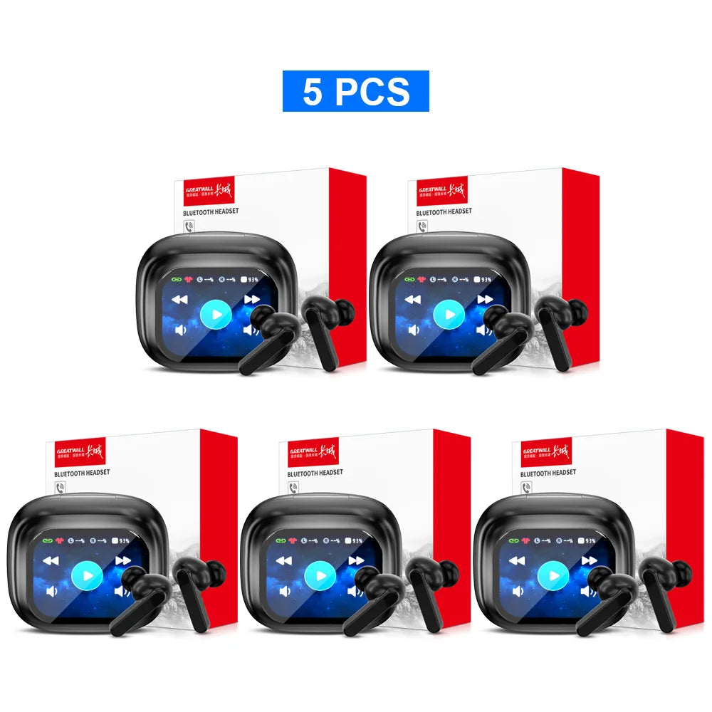 Auriculares inalámbricos GREATWALL TWS originales con Bluetooth, pantalla táctil LCD inteligente, sonido estéreo HiFi, llamadas HD y aplicación.