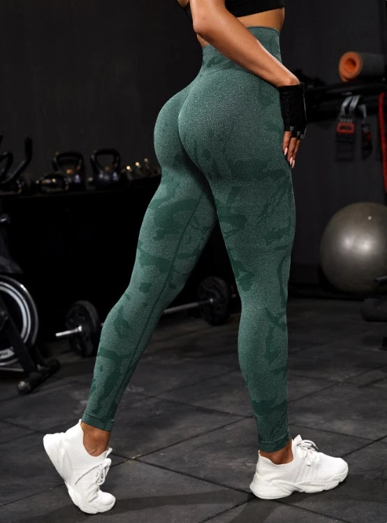 Women Yoga Fitness Sport High Waist Butt Lift Curves Workout Tights Elastic Gym Training Pants Seamless Legging CK1718