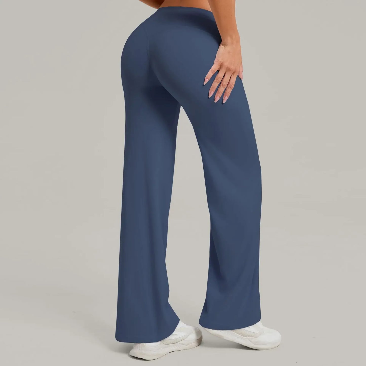 Pantalones de yoga rectos de pierna ancha para mujer, nuevos pantalones de pilates, pantalones deportivos ajustados que realzan la cadera, pantalones casuales para correr al aire libre, pantalones de fitness.
