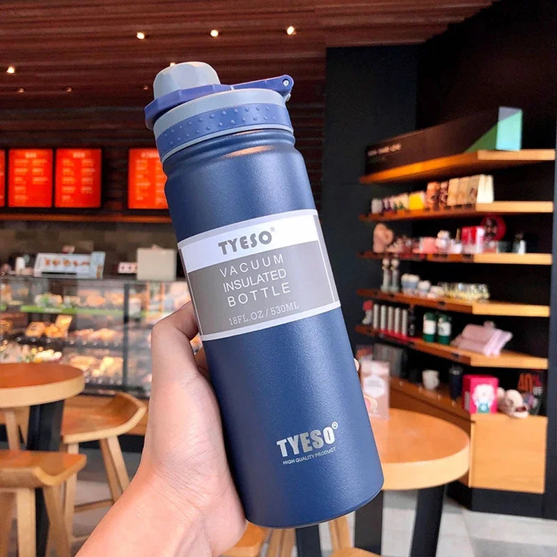 Botella térmica Tyeso de 750 ml, de acero inoxidable, para agua, aislada, para viaje, para niños, taza de café, térmica