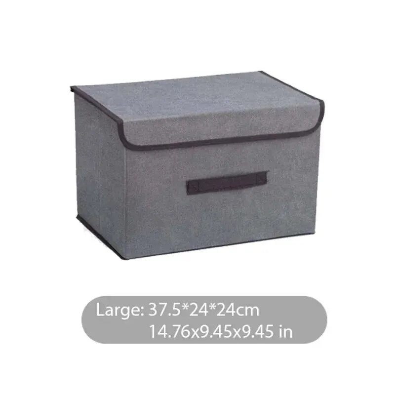 Caja de almacenamiento plegable de tela no tejida gris para artículos del hogar, ropa interior, calcetines y juguetes para niños, organizador de cosméticos.