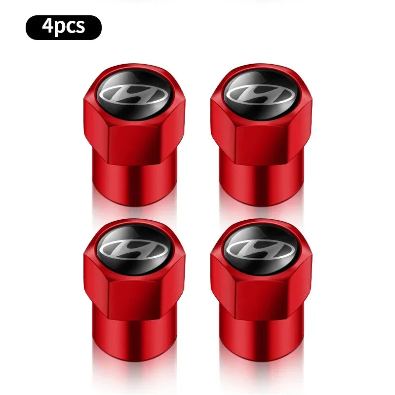 4 tapas para válvula de aire de rueda de coche para Hyundai IONIQ Tucson I30 I40 Fe CM DM Elantra Sonata RB LC Kona, accesorios para coche.