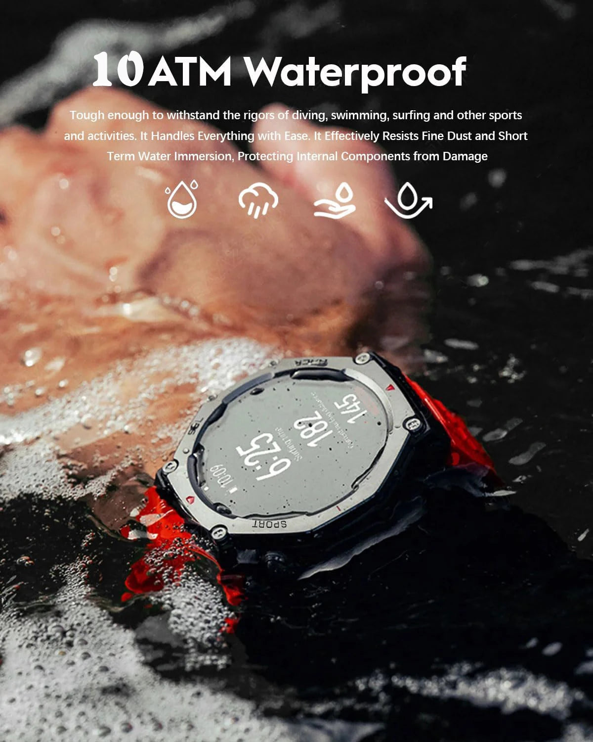 Reloj inteligente T-Rex 3 original con GPS, resistente al agua hasta 10 ATM, para hombre, con más de 170 modos deportivos y llamadas HD, compatible con relojes Huawei y Samsung 2025.