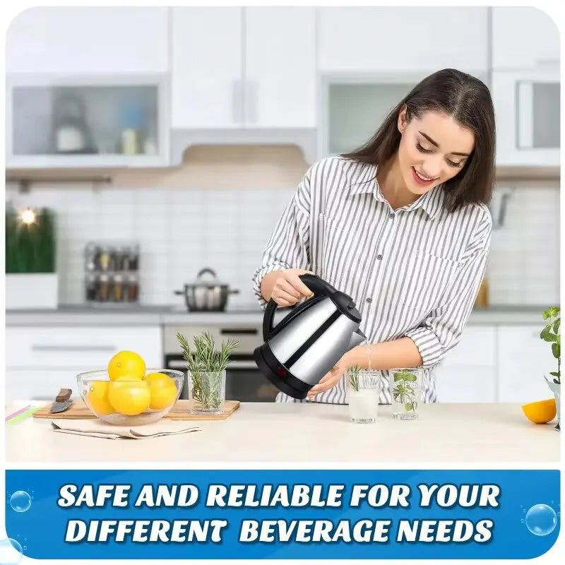 Hervidor eléctrico de acero inoxidable de 2 l, hervidor inteligente de 1500 W con silbato, samovar, tetera térmica para té y café, regalo