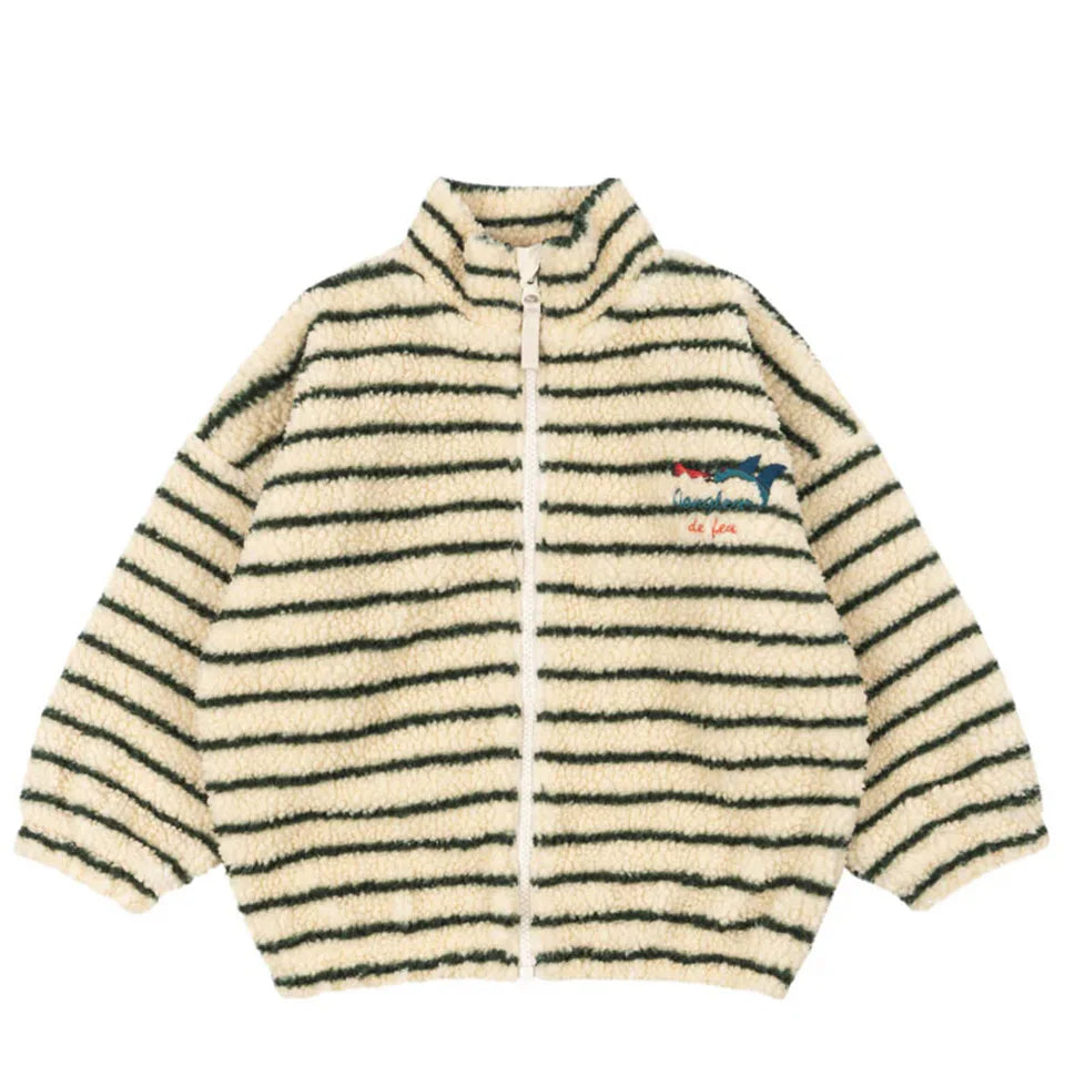 Chaqueta para niños, otoño 2025, nueva moda con estampado Ks, ropa de algodón para niñas y niños, abrigo cálido de lana de cordero gruesa, ropa para niños