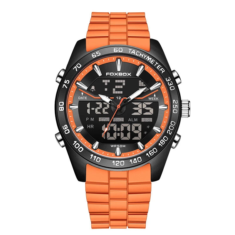 Reloj digital de lujo para hombre FOXBOX, marca superior, modelo 2026 New Business Watch, estilo militar, resistente al agua, a la moda, con movimiento de cuarzo.