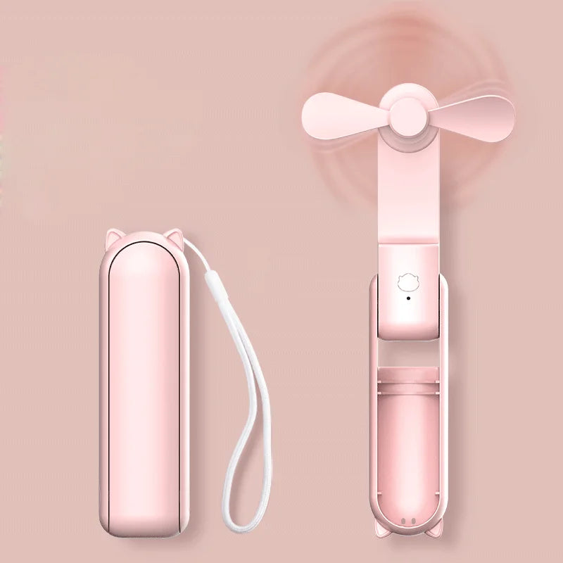 Ventilador portátil de diseño Hook, mini ventilador de mano, diseño único, ventilador de mano personal portátil, recargable por USB con potente turboventilador.