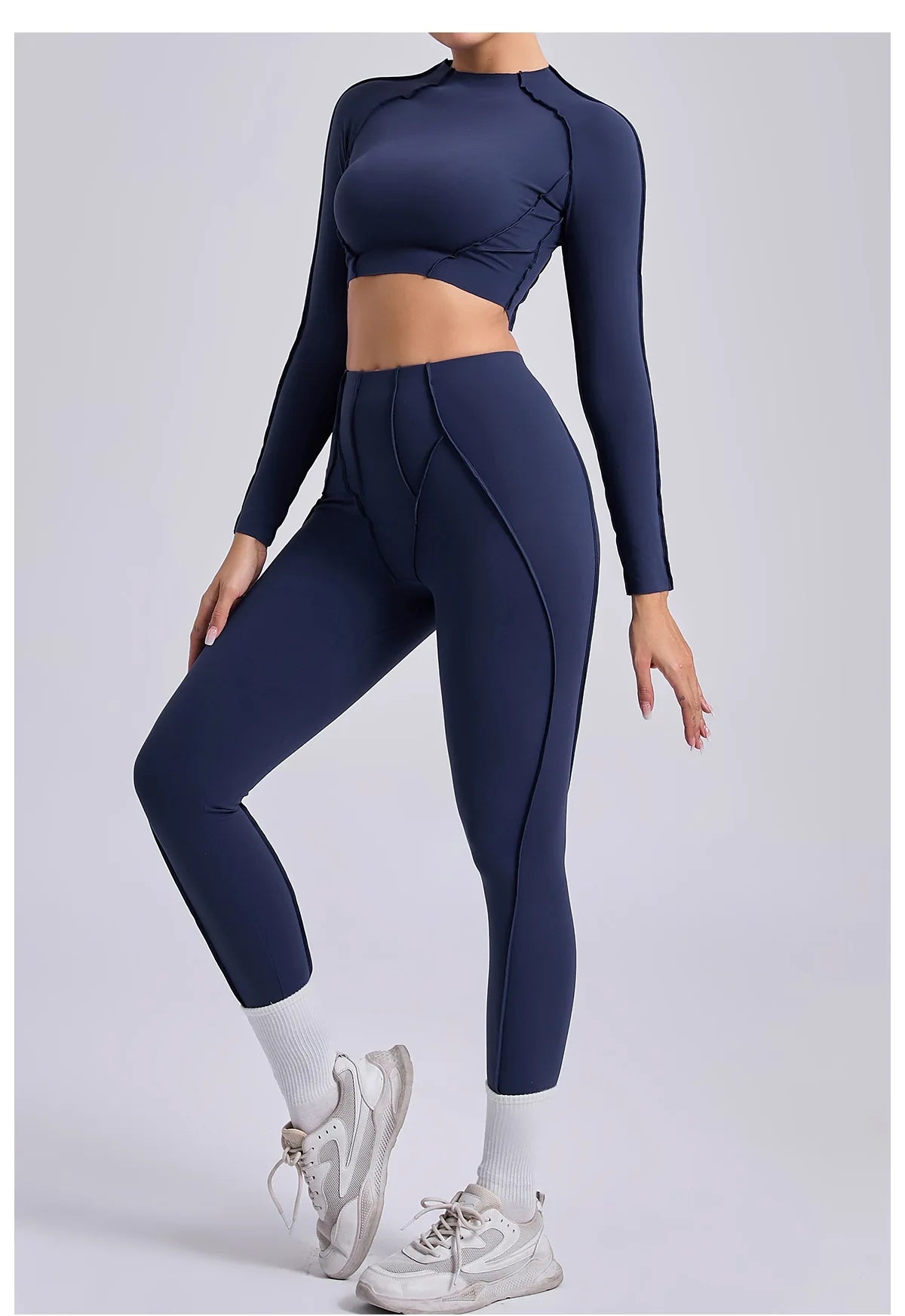 Yoga Set Workout Tracksuits 2 Pieces Gym Clothes Sportswear Yoga Suits For Women Fitness Set Sports Long Sleeved Gym Leggings