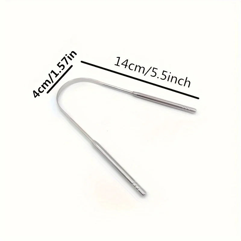 Aliento fresco para el cuidado bucal, limpiadores linguales de acero inoxidable, herramientas de limpieza lingual para adultos, set de regalo de raspadores de lengua