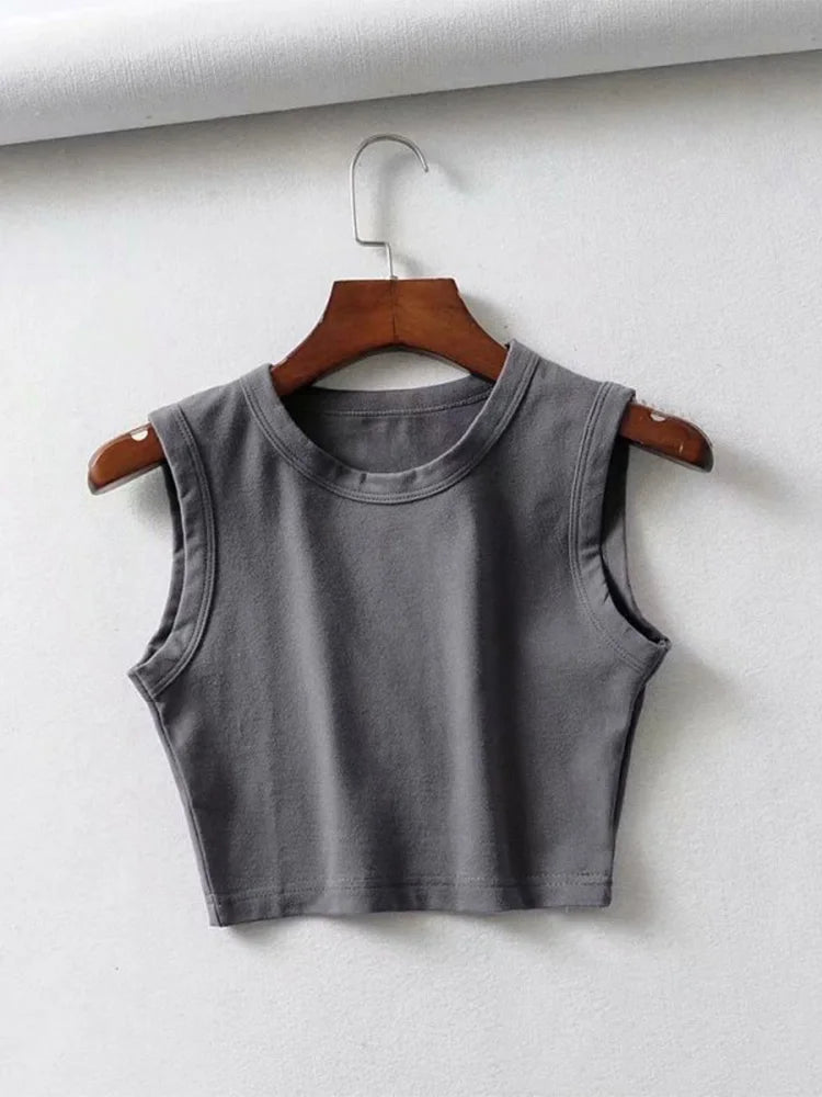 Tops cortos blancos vintage de verano para mujer, estilo motero, estilo punk negro, camiseta sin mangas sexy, ropa urbana coreana, top corto sin mangas para mujer