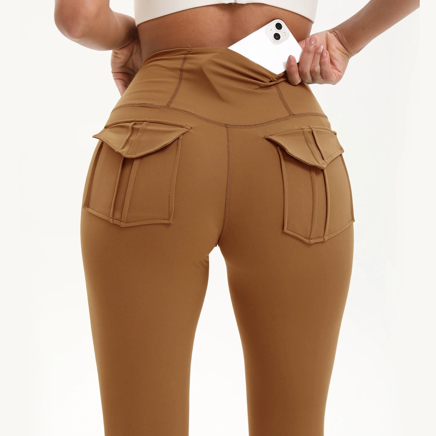 Women Yoga Legging trousers with pocket High Waist Fitness pants Cargo style Cycling Workout Gym Pants Breathable sports pants
