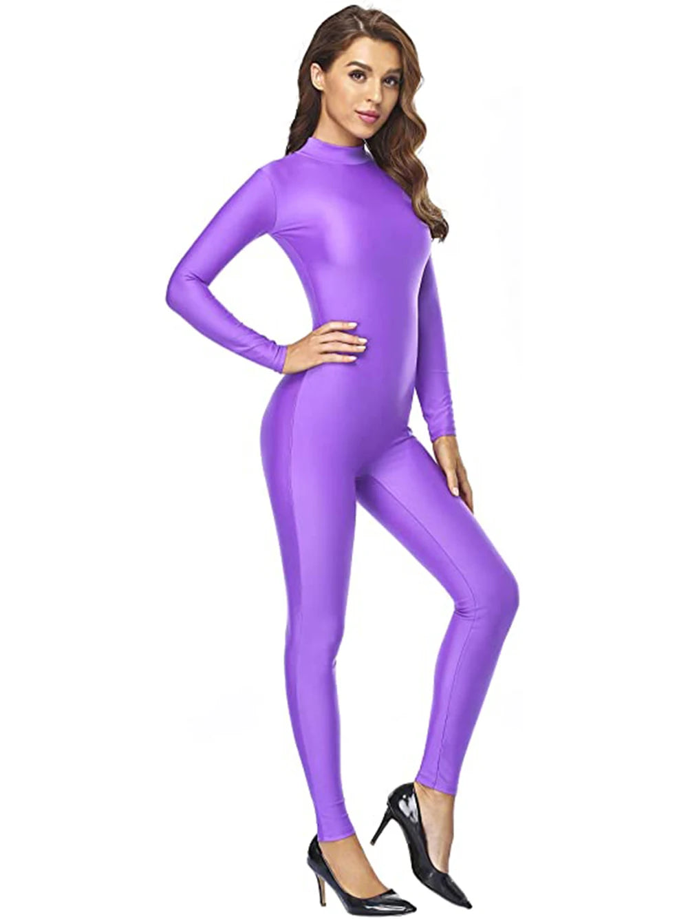 Mono de cuello alto unisex, leotardo de cuerpo entero, mono de yoga de manga larga para mujer, mono de gato, ropa deportiva diaria, trajes de cosplay