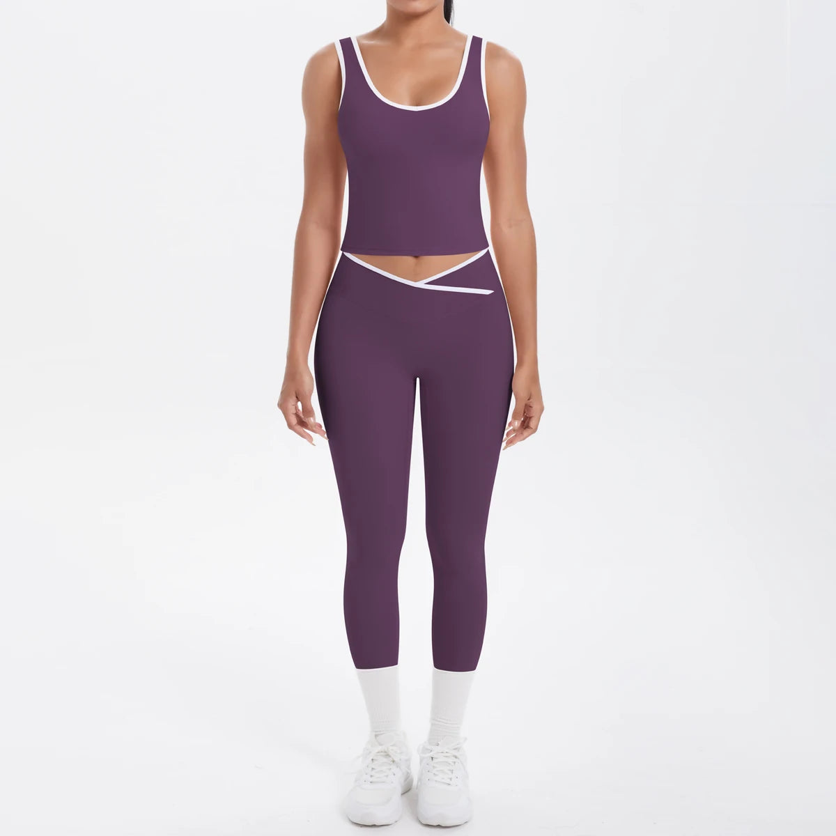 Conjunto de 2 piezas de pantalones de yoga con espalda descubierta y leggings para correr, de cintura alta, con estampado de melocotón y glúteos, para fitness y deportes.