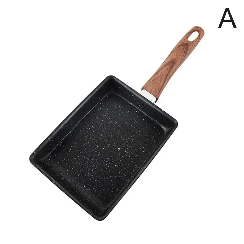Sartén cuadrada de fondo plano para cocinar huevos, mini sartén antiadherente para freír, sartén para desayuno, rollos de huevo, huevos fritos