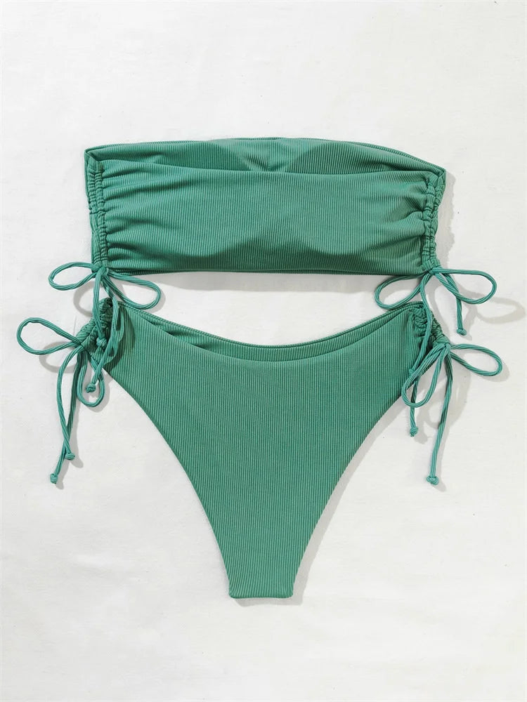 Nuevos bikinis sólidos sexis para mujer, trajes de baño push up para mujer, trajes de baño para nadar, conjunto de bikini brasileño para niña, ropa de playa para bañador