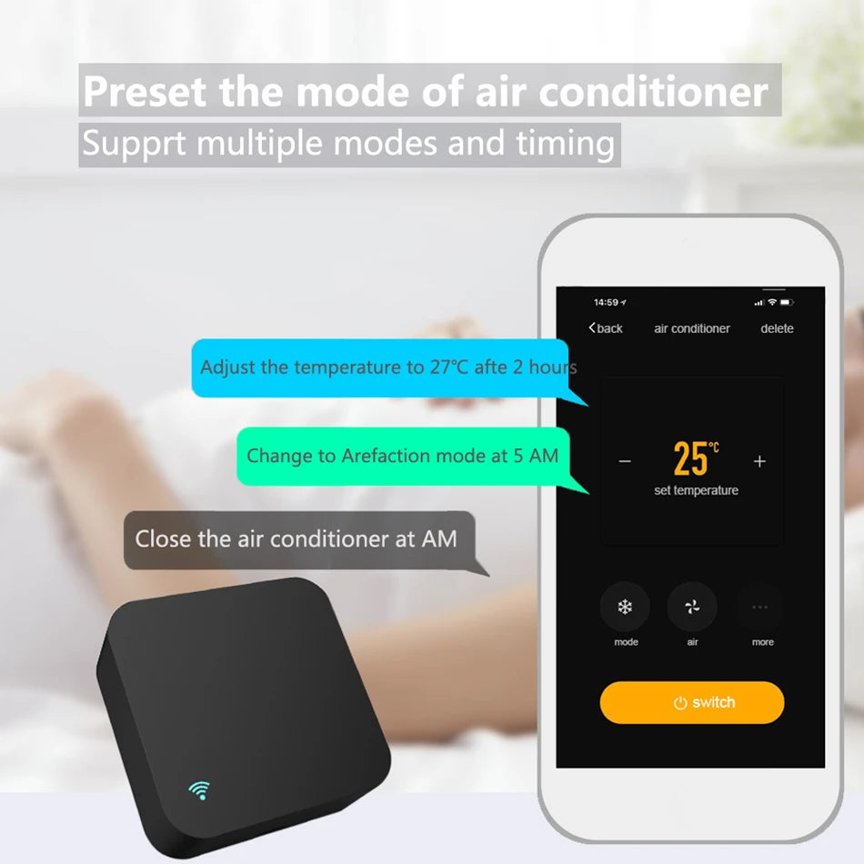Control remoto infrarrojo Tuya WiFi para aire acondicionado, TV, Smart Home Blaster, control remoto universal infrarrojo para Alexa y Google Home.