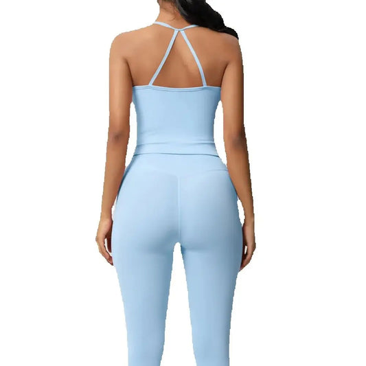 Conjunto de Ropa de Yoga para Mujer, Traje Deportivo, Ropa de Entrenamiento, Chaleco Deportivo sin Mangas, Conjunto de Gimnasio, Mono de Entrenamiento, Ropa Interior Deportiva, Ropa Deportiva