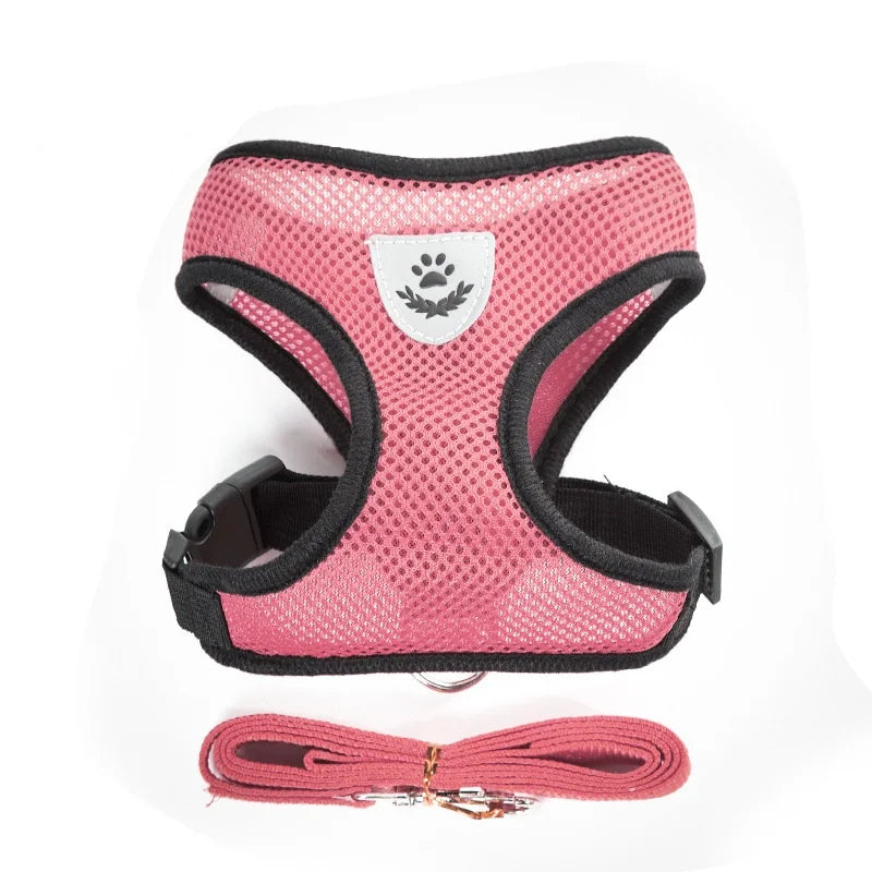 Arnés y correa de malla transpirable de nailon para perros y gatos, chaleco, arnés para perros pequeños, gatitos y gatos, accesorios para mascotas.