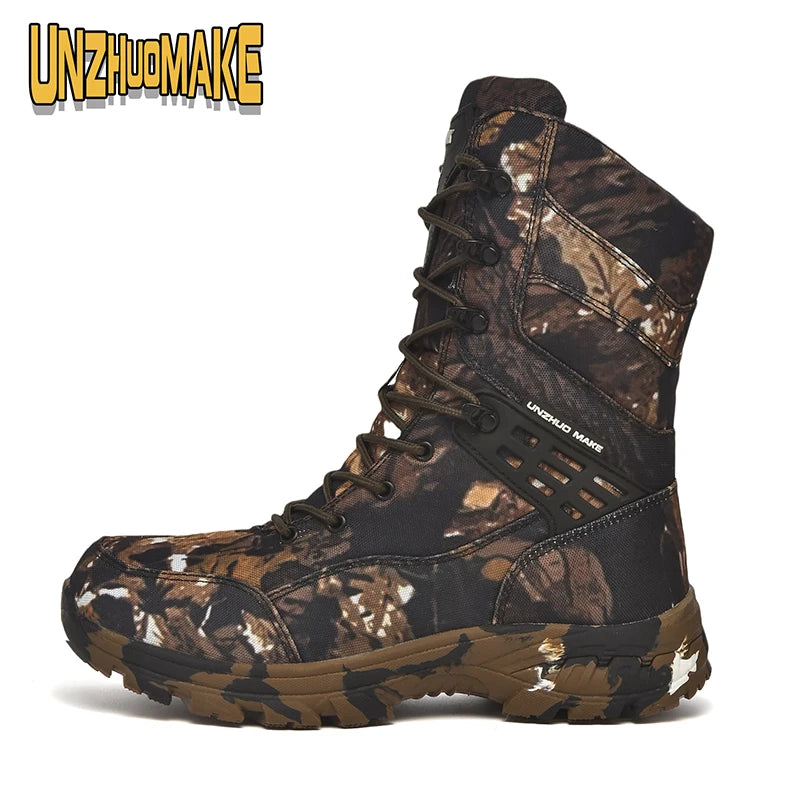 Botas tácticas de camuflaje para hombre, impermeables, para trabajo, seguridad, montañismo, botines, botas para exteriores.