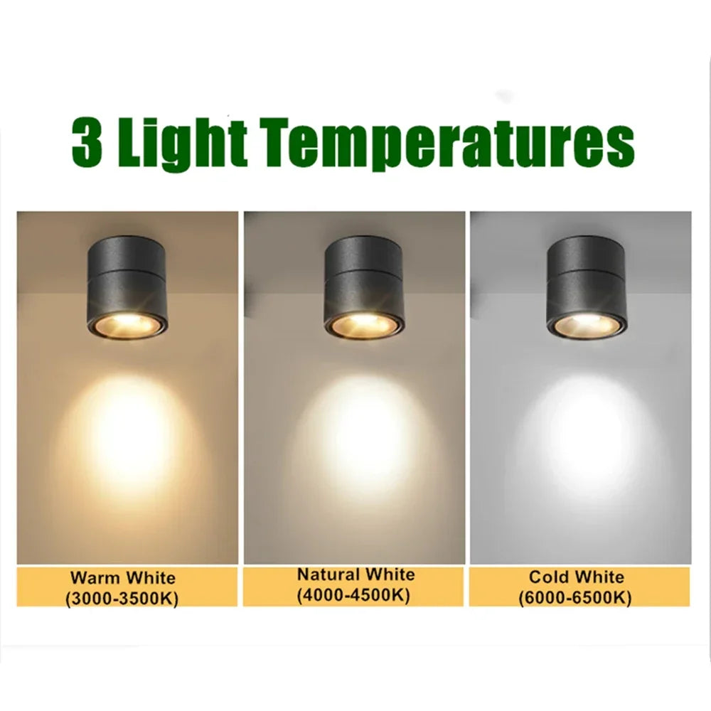 Focos LED plegables, focos de pared, lámpara de techo, iluminación interior de superficie para sala de estar y cocina.