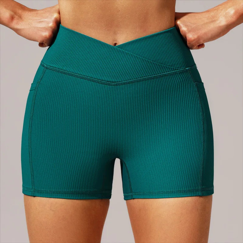 Conjunto de yoga y fitness para mujer, sujetador deportivo con cintura cruzada, mallas y pantalones cortos, ropa deportiva para mujer, conjuntos de entrenamiento, ropa para correr, fitness y gimnasio.