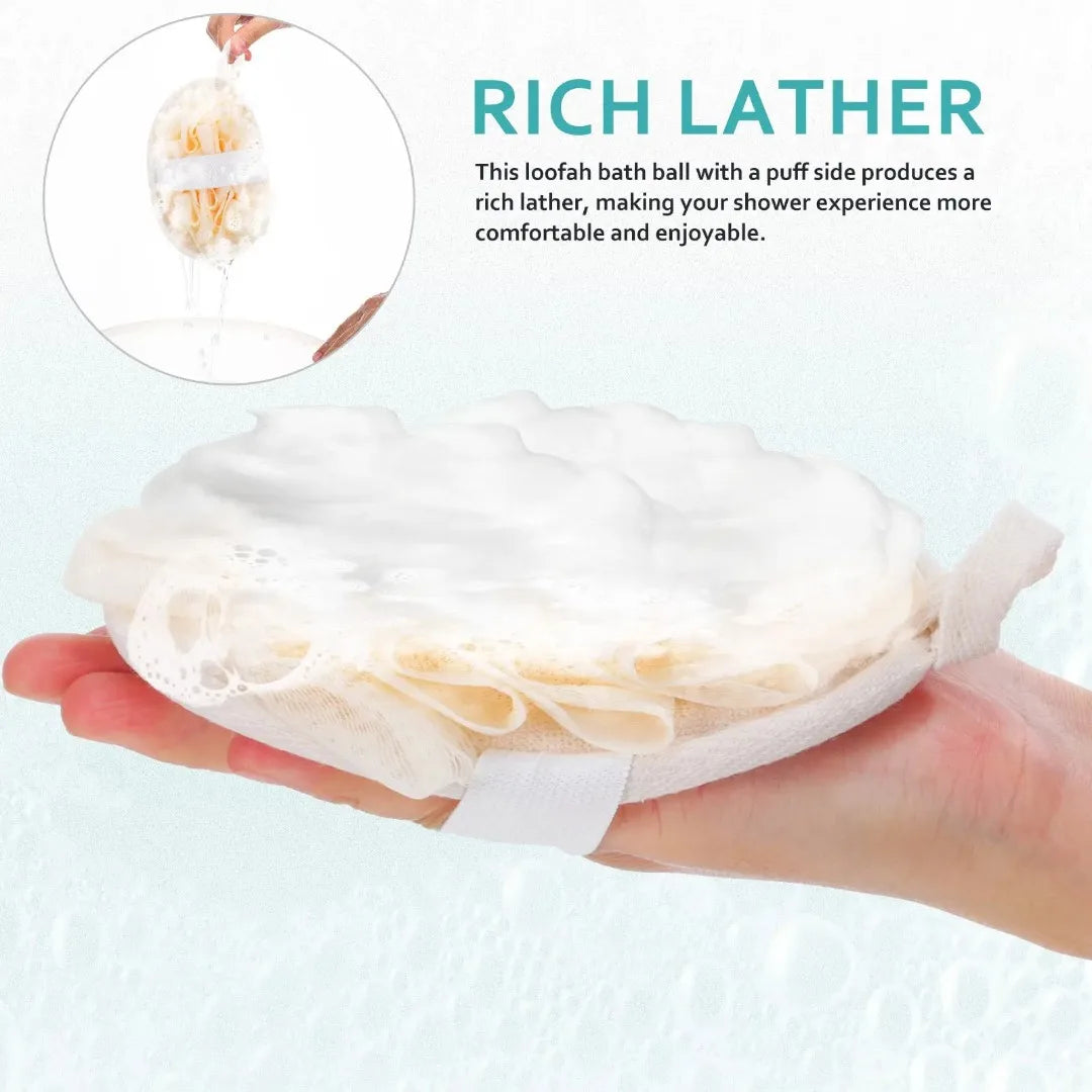 Bola de lufa para baño, bola de ducha, bola de gel de ducha, toalla de flores para masajes, exfoliante corporal para ducha, bañera, etc.
