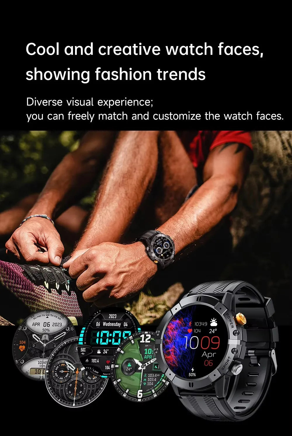 Reloj inteligente C29 para hombre, resistente, deportivo, para exteriores, con Bluetooth, llamadas, pantalla de 1,52 pulgadas, monitor de actividad física, frecuencia cardíaca, monitor de salud