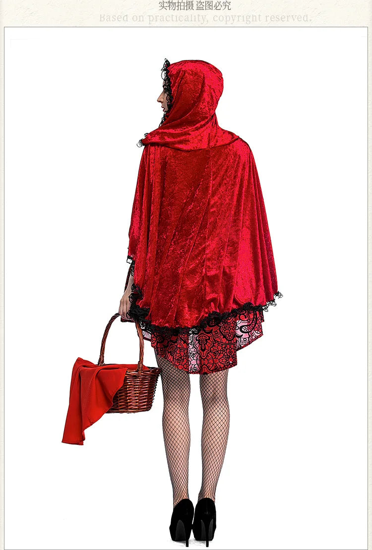 Halloween costume Goth little Red Riding Hood club queen costume cosplay costume stage dress