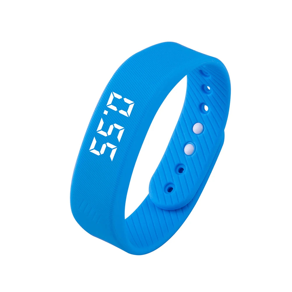 Pulseras inteligentes digitales LED, reloj inteligente resistente al agua, podómetro para correr, monitor, alarma de vibración y recordatorio.