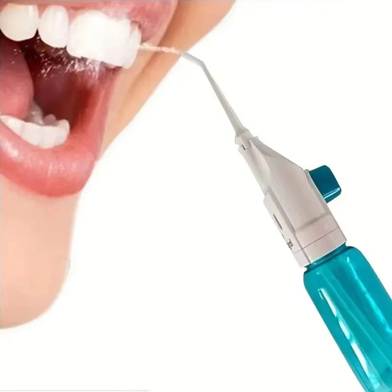 Irrigador bucal de alta presión para el hogar, portátil, con agua limpia, hilo dental, palillo de dientes manual de alta presión (2024)