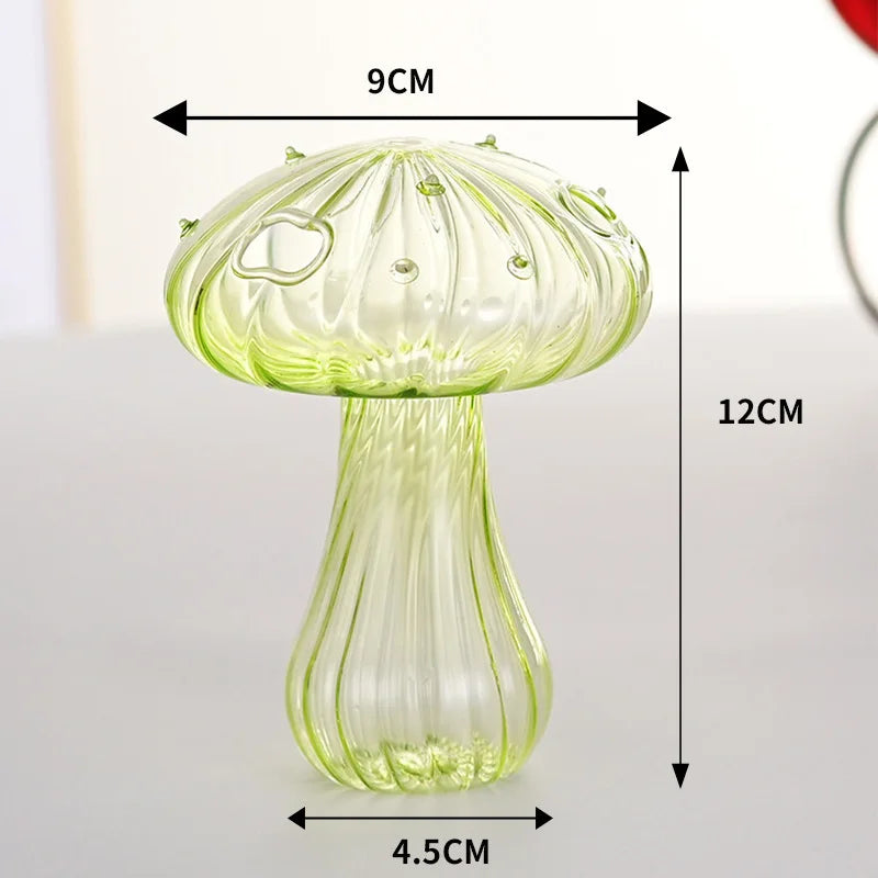 Jarrón de cristal transparente con forma de hongo, botella para aromaterapia, jarrón pequeño para el hogar, maceta hidropónica, decoración de mesa sencilla, decoración del hogar