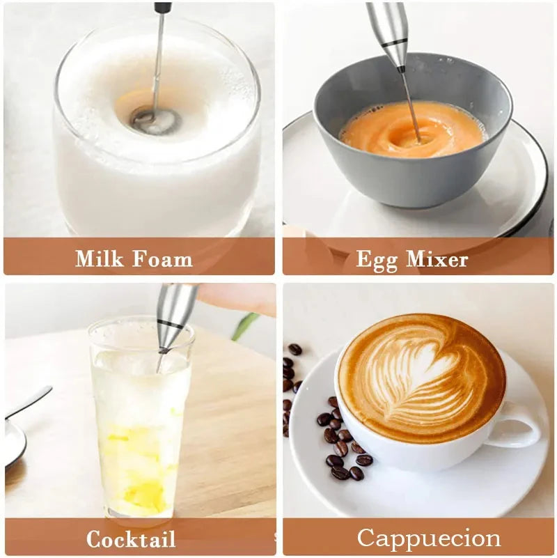 Espumador de leche eléctrico portátil, licuadora de mano, minicafetera USB, batidora, batidora de crema para capuchino, batidora de huevos, licuadora de alimentos