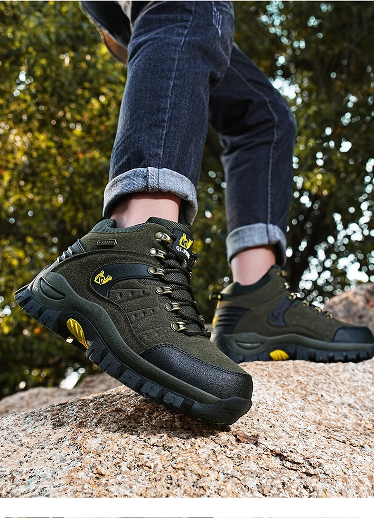 Botines clásicos de moda para hombre, resistentes al desgaste, de ante de vaca, cómodos, para caminar, tácticos