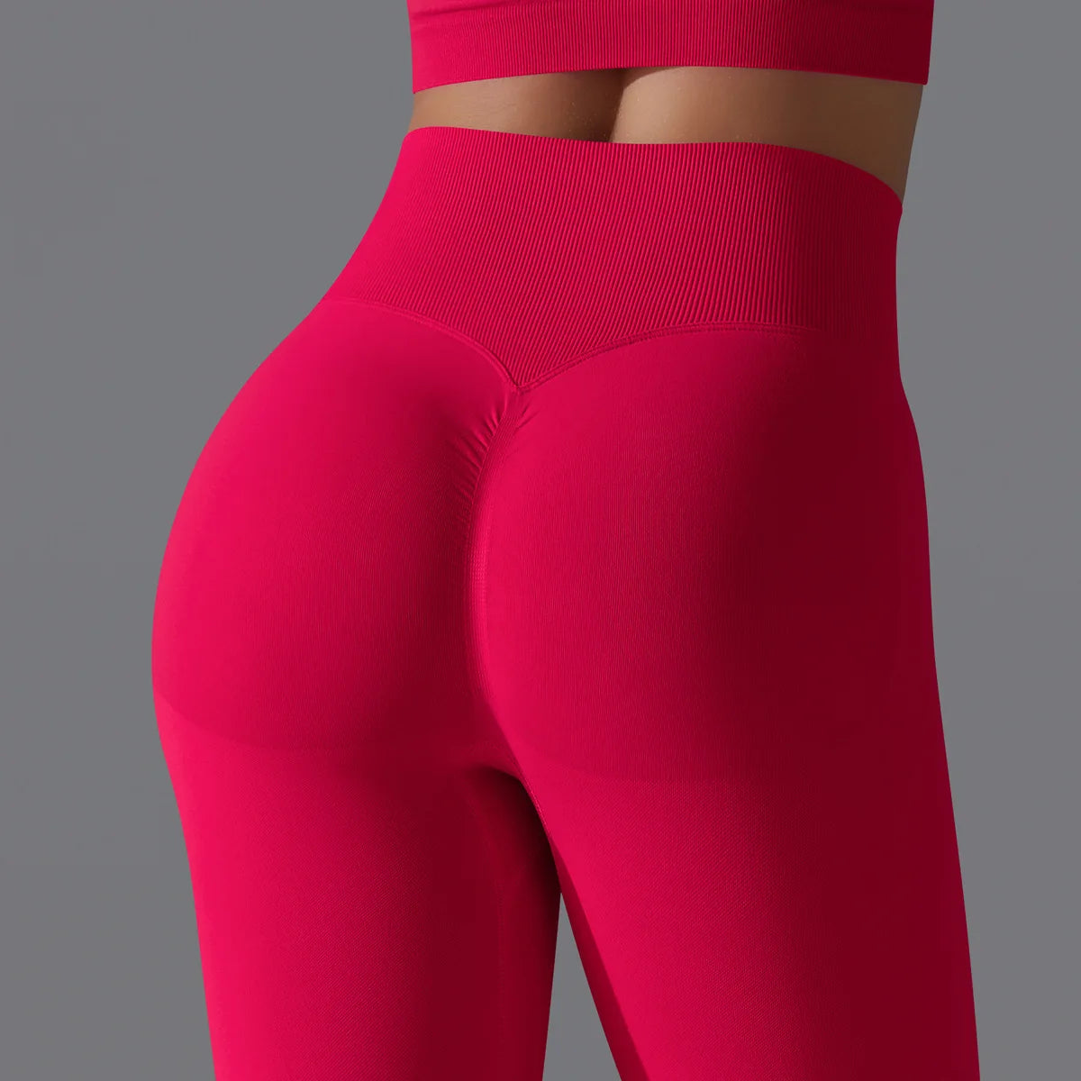 Leggings deportivos de yoga para mujer, sin costuras, cintura alta, elásticos, color sólido, para gimnasio, correr, secado rápido, realce y efecto moldeador.