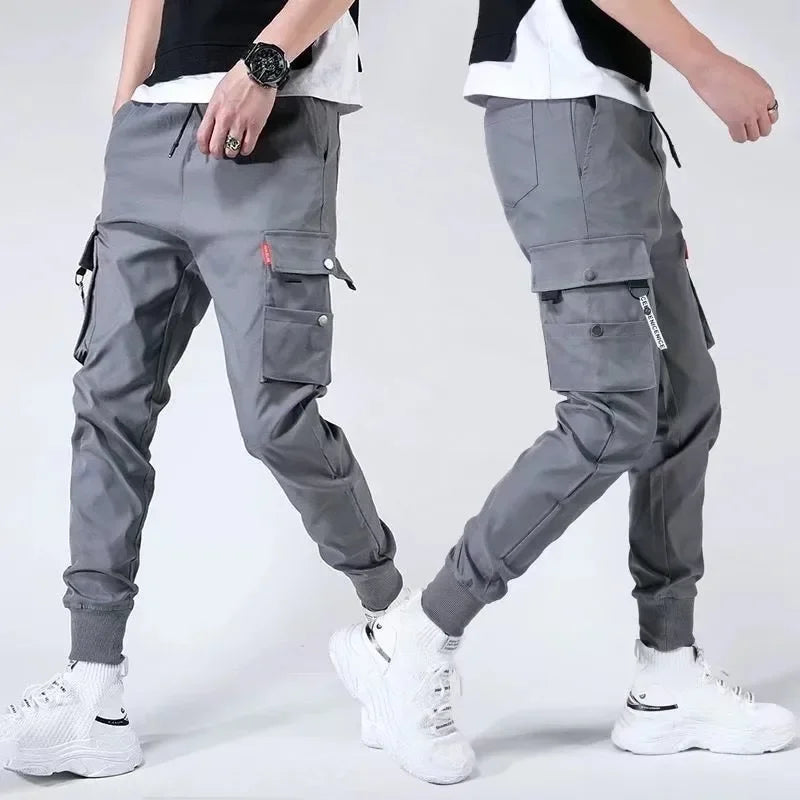 Pantalones de trabajo para hombre, de primavera y verano, informales, versátiles, largos, holgados, cómodos, estilo coreano, estilo funcional.