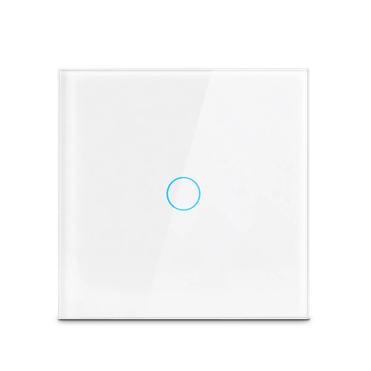 Interruptor táctil AC100-240, panel LED de alimentación, interruptores de luz de pared, vidrio templado, negro, blanco, 1, 2 o 3 entradas.