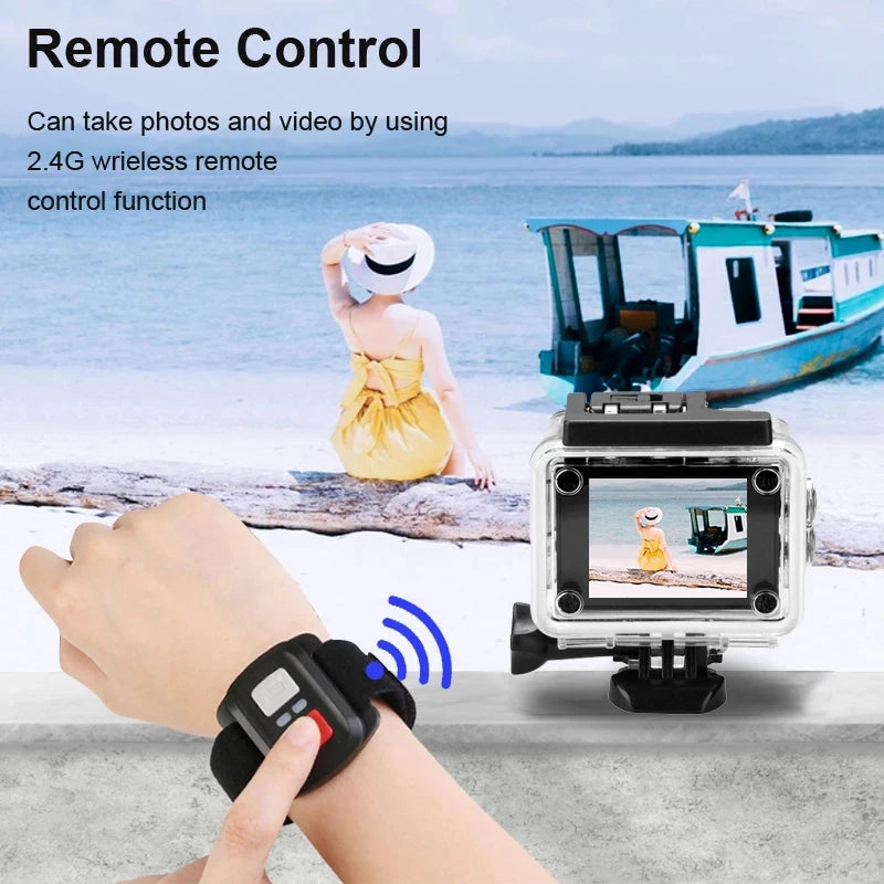 Cámara de acción 4K 1080P/30FPS WiFi 2.0" 170D, impermeable, subacuática, para casco, grabación de video, cámaras deportivas, minicámara para exteriores