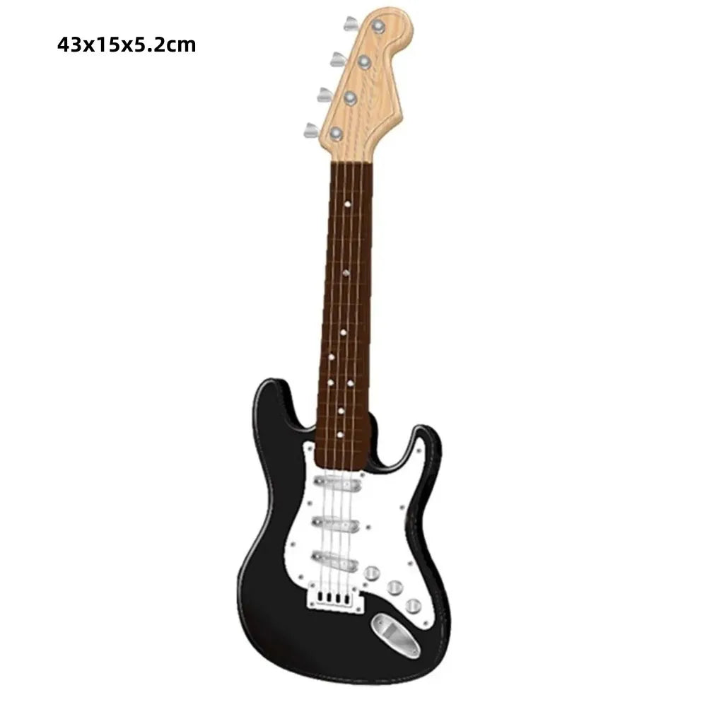 Guitarra infantil de madera maciza con perilla de cuerda ajustable, instrumento infantil multicolor, juguete clásico de alta calidad de sonido.