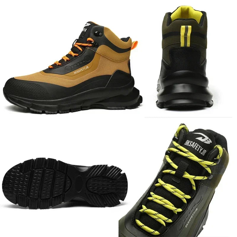 Zapatos de seguridad antisalpicaduras para hombre, botas de trabajo resistentes al desgaste, zapatos con punta de acero, zapatos protectores a prueba de pinchazos, zapatillas de seguridad